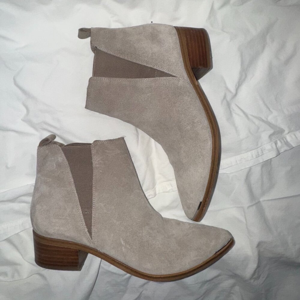 Marc Fisher Taupe Suede Pointed Toe Booties - image 4